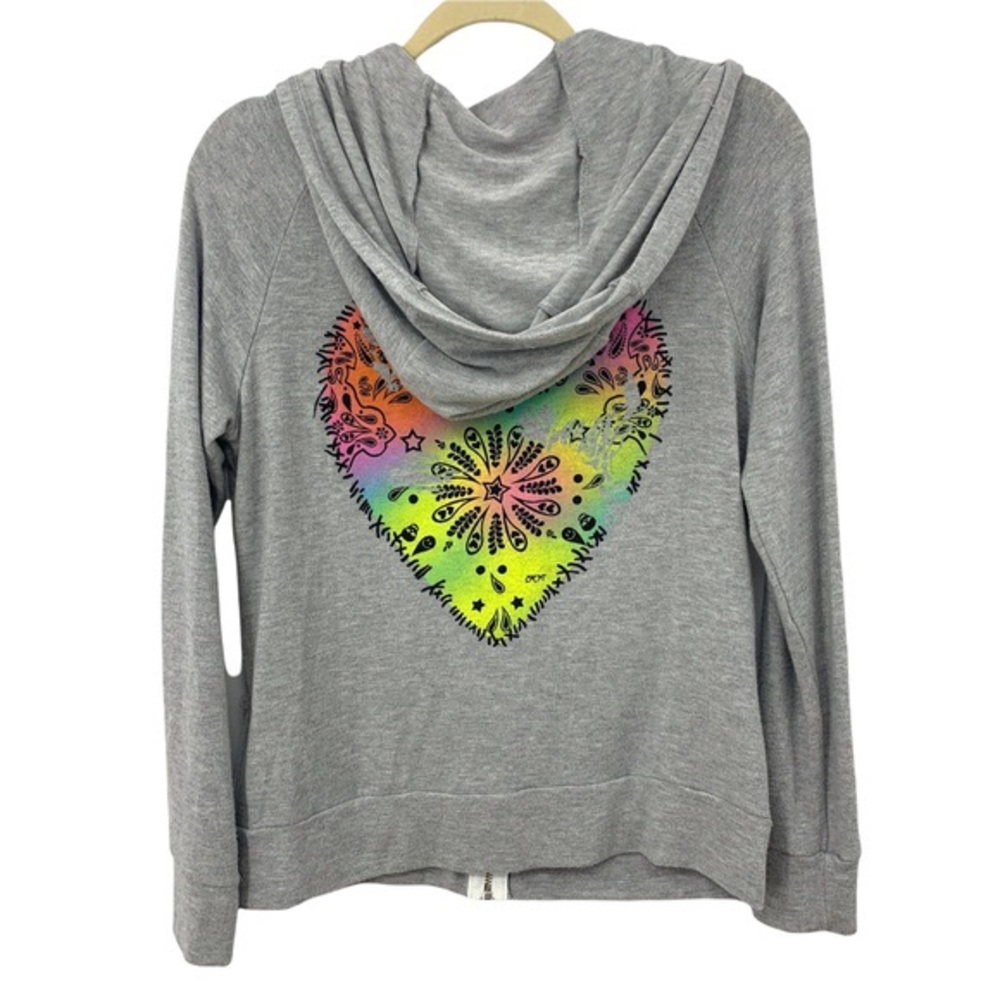 Lauren Moshi Rainbow Heart  Zip Up Hoodie